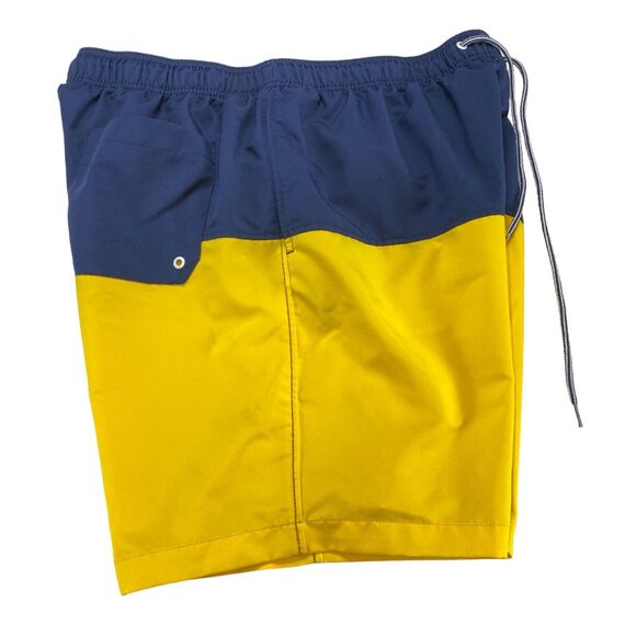 Speedo Swim Trunks Shorts Mens 2XL Blue Yellow Colorblock Elastic Waist Swimwear - Picture 15 of 16